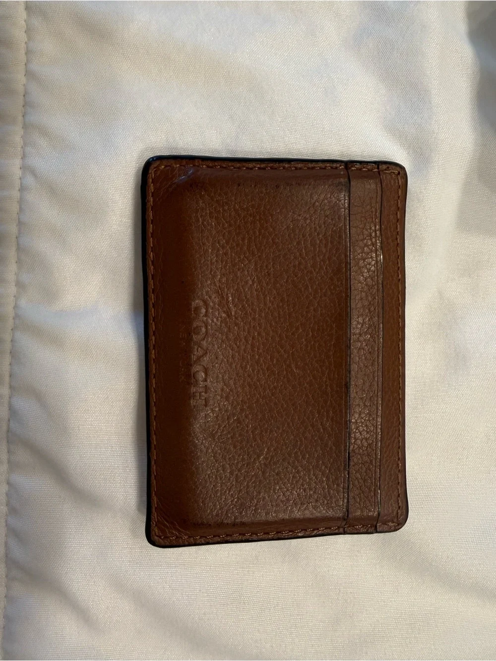 Vintage Coach Dark Brown Leather Card & Key Holder